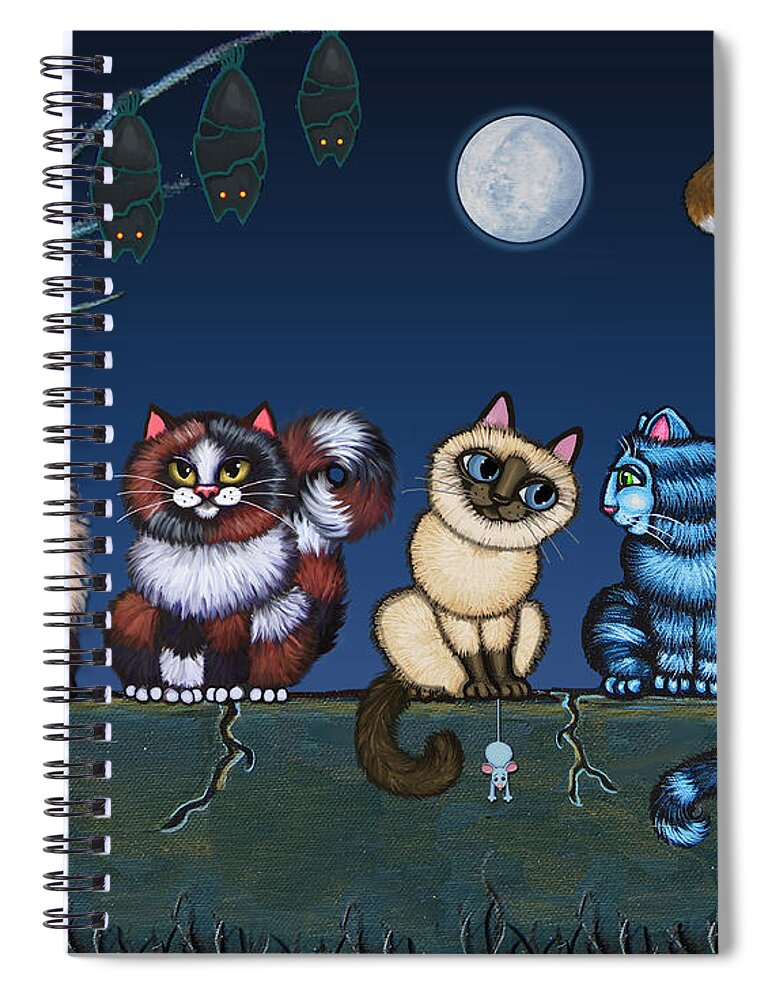 Cat Spiral Notebook featuring the painting On An Adobe Wall by Victoria De Almeida