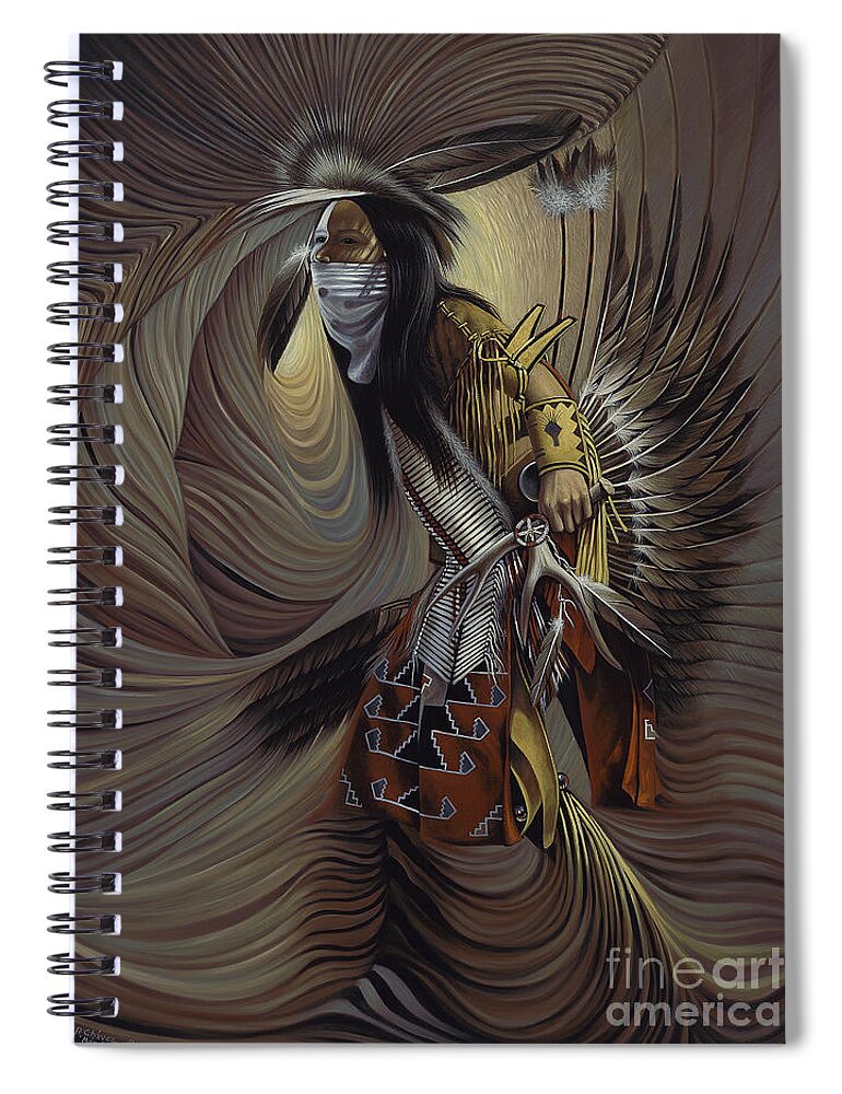 Native-american Spiral Notebook featuring the painting On Sacred Ground Series IIl by Ricardo Chavez-Mendez