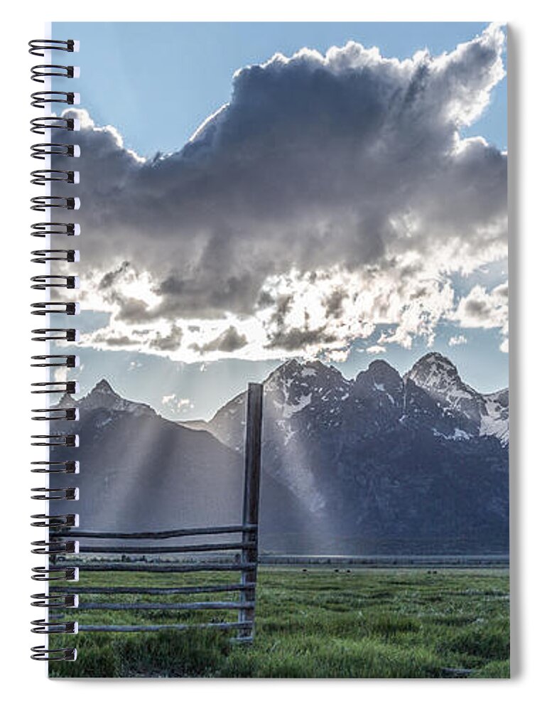 Horizontal Spiral Notebook featuring the photograph On The Fence by Jon Glaser