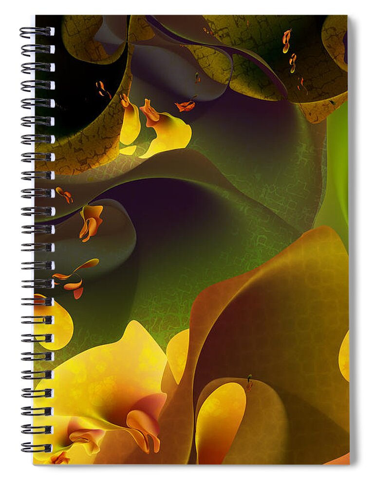 Vic Eberly Spiral Notebook featuring the digital art On the Reef by Vic Eberly