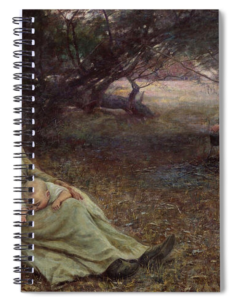 Frederick Mccubbin Spiral Notebook featuring the painting On the wallaby track by Frederick McCubbin
