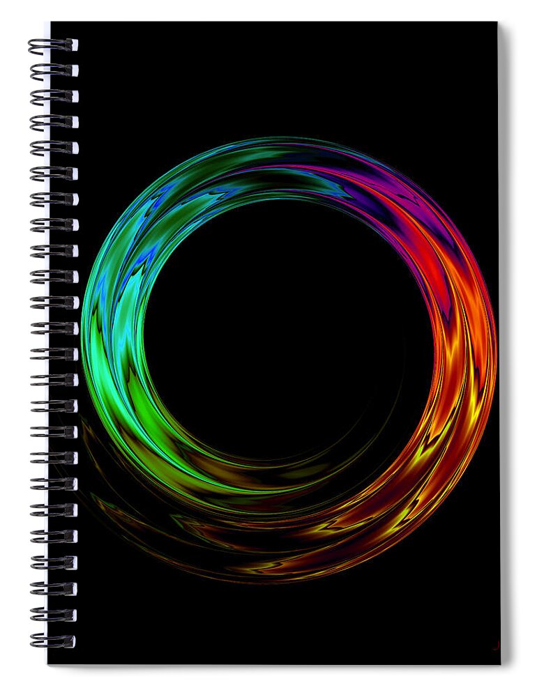 Circle Spiral Notebook featuring the digital art Once Around by Judi Suni Hall