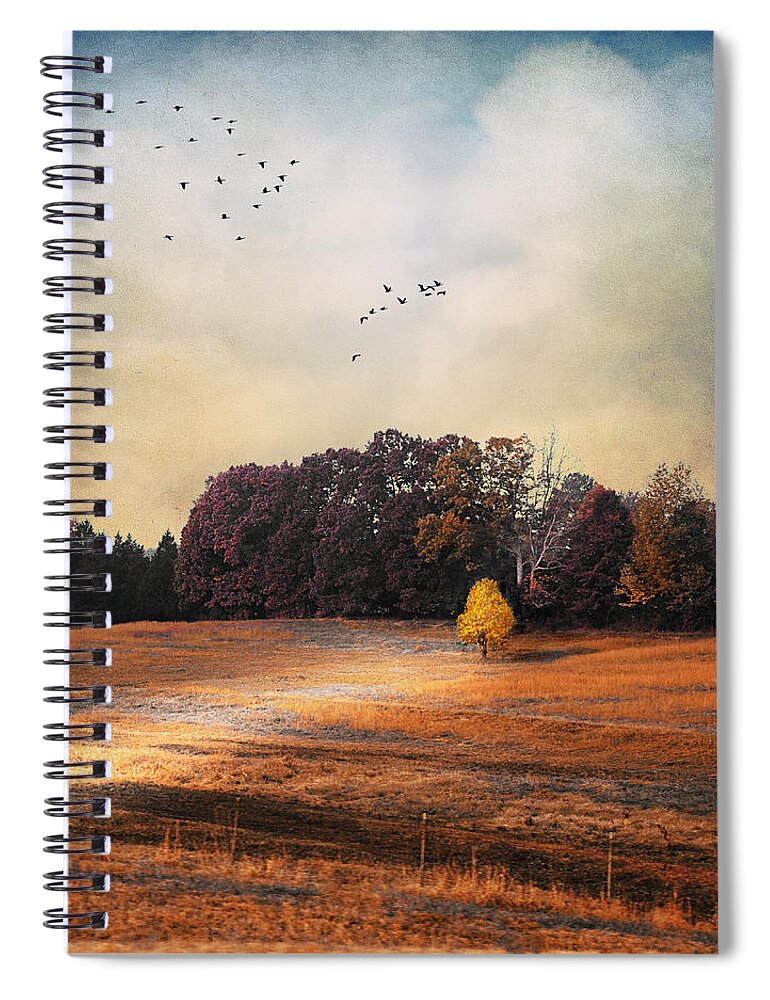 Autumn Spiral Notebook featuring the photograph One and Only by Jai Johnson