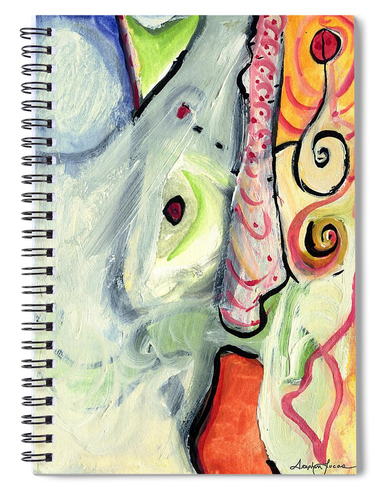 Abstract Art Spiral Notebook featuring the painting One In A Million by Stephen Lucas