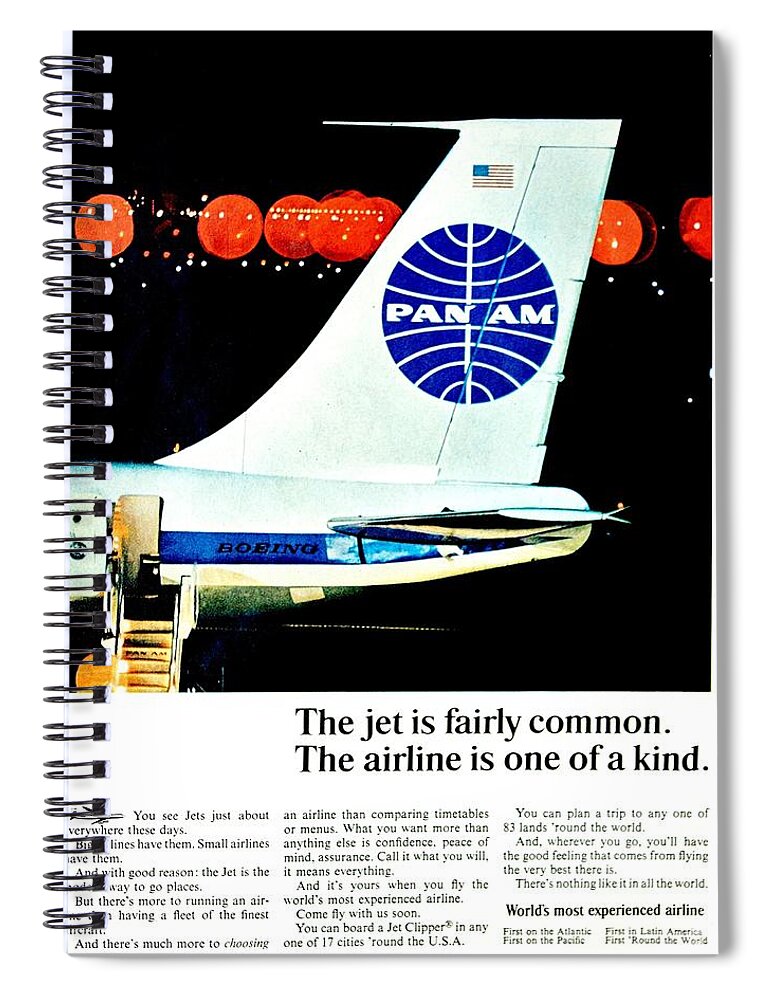 Pan Am Spiral Notebook featuring the photograph One of a Kind by Benjamin Yeager