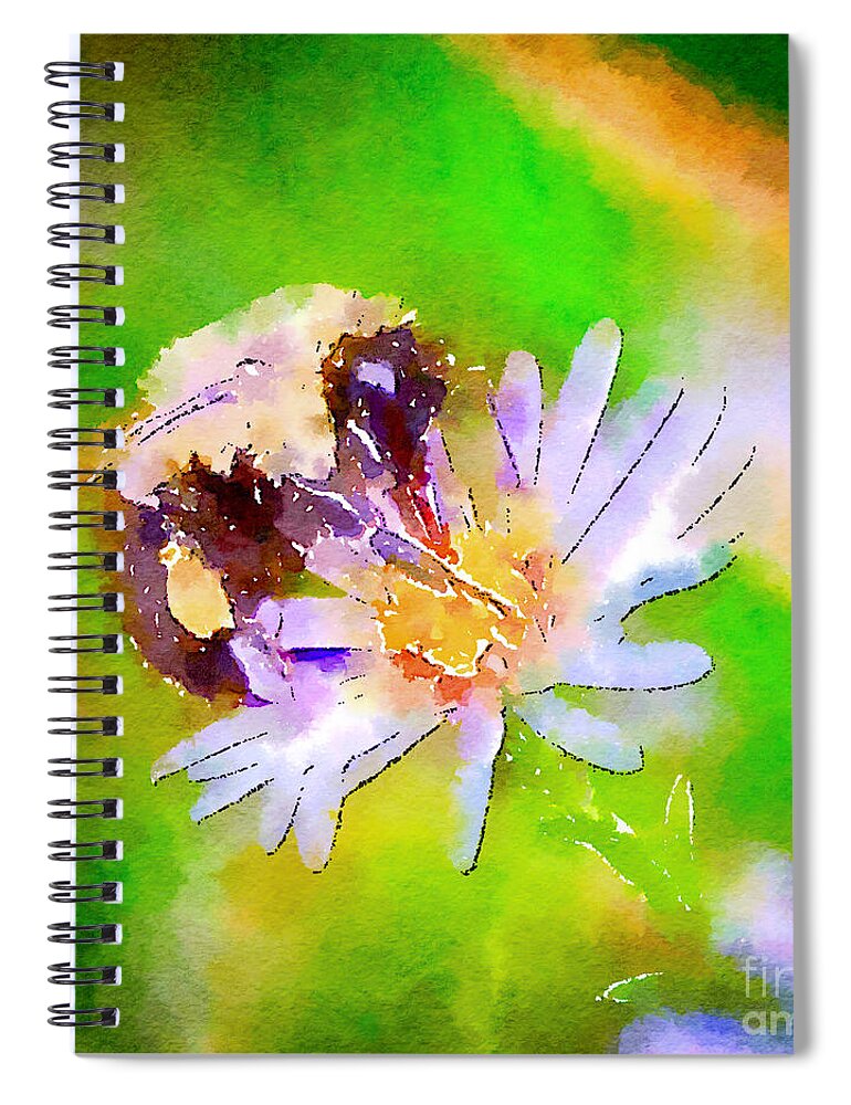 Bee Spiral Notebook featuring the photograph One Summer Day by Kerri Farley