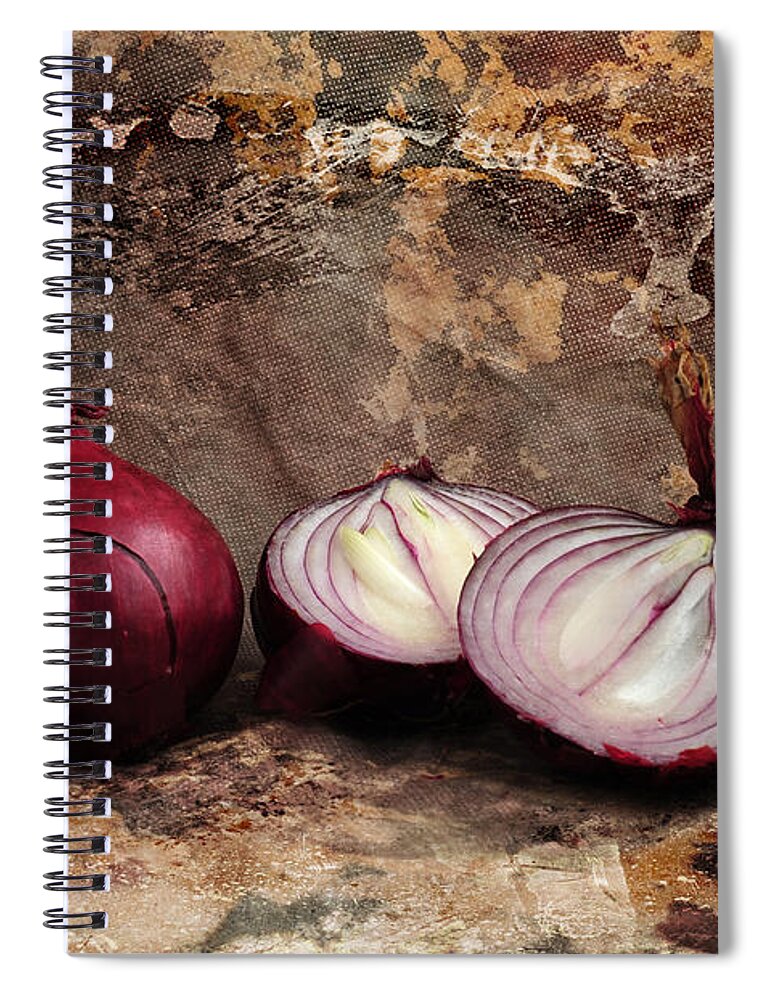 Onion Spiral Notebook featuring the photograph Onions by Randi Grace Nilsberg