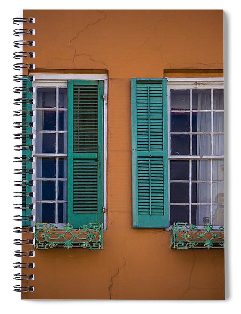 New Orleans Spiral Notebook featuring the photograph Open Shutters by Perry Webster