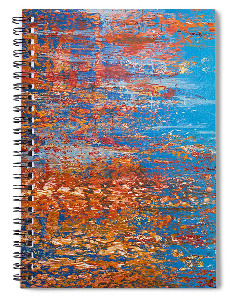 Derek Kaplan Art Spiral Notebook featuring the painting Opt.8.15 Happy Being A Dreamer by Derek Kaplan