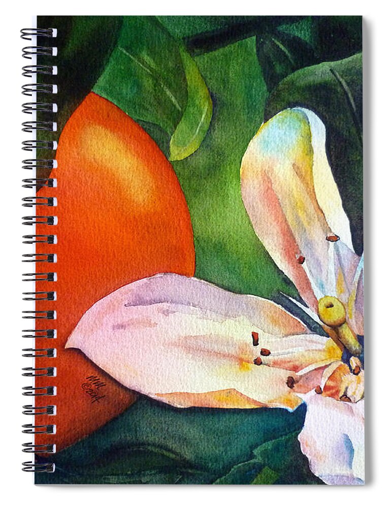 Orange Blossom Spiral Notebook featuring the painting Orange Blossom by Michal Madison