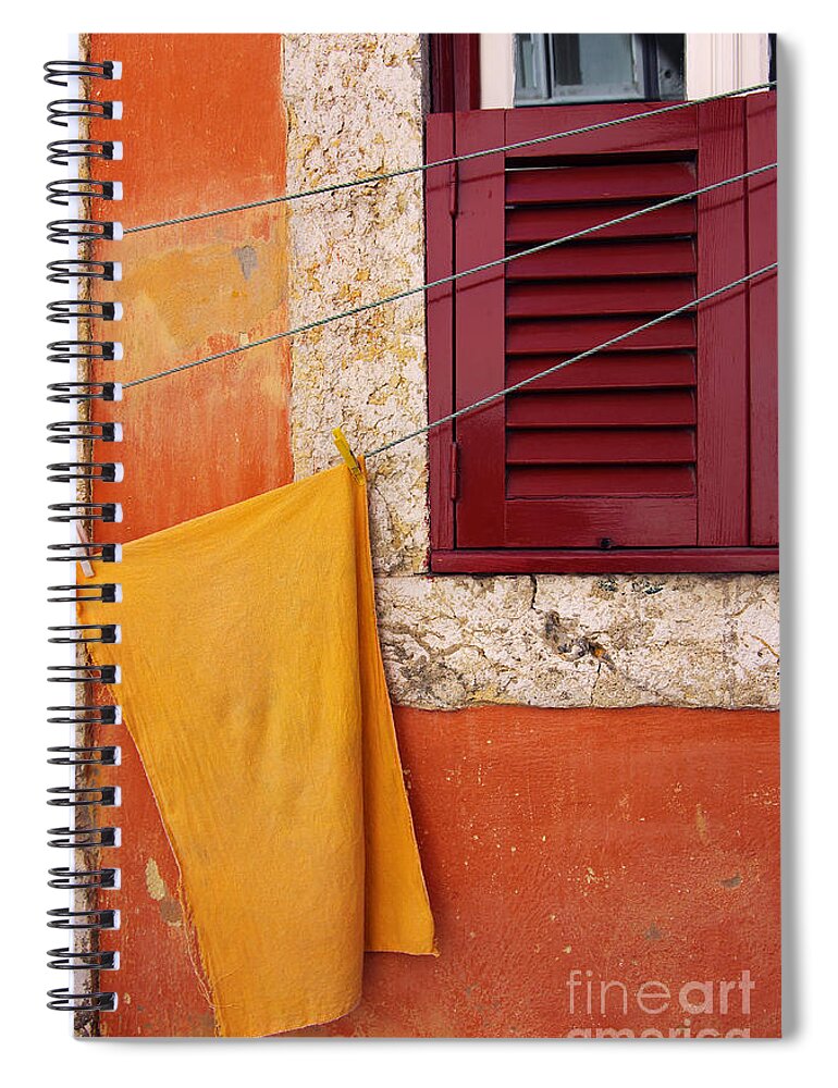 Aged Spiral Notebook featuring the photograph Orange Cloth by Carlos Caetano