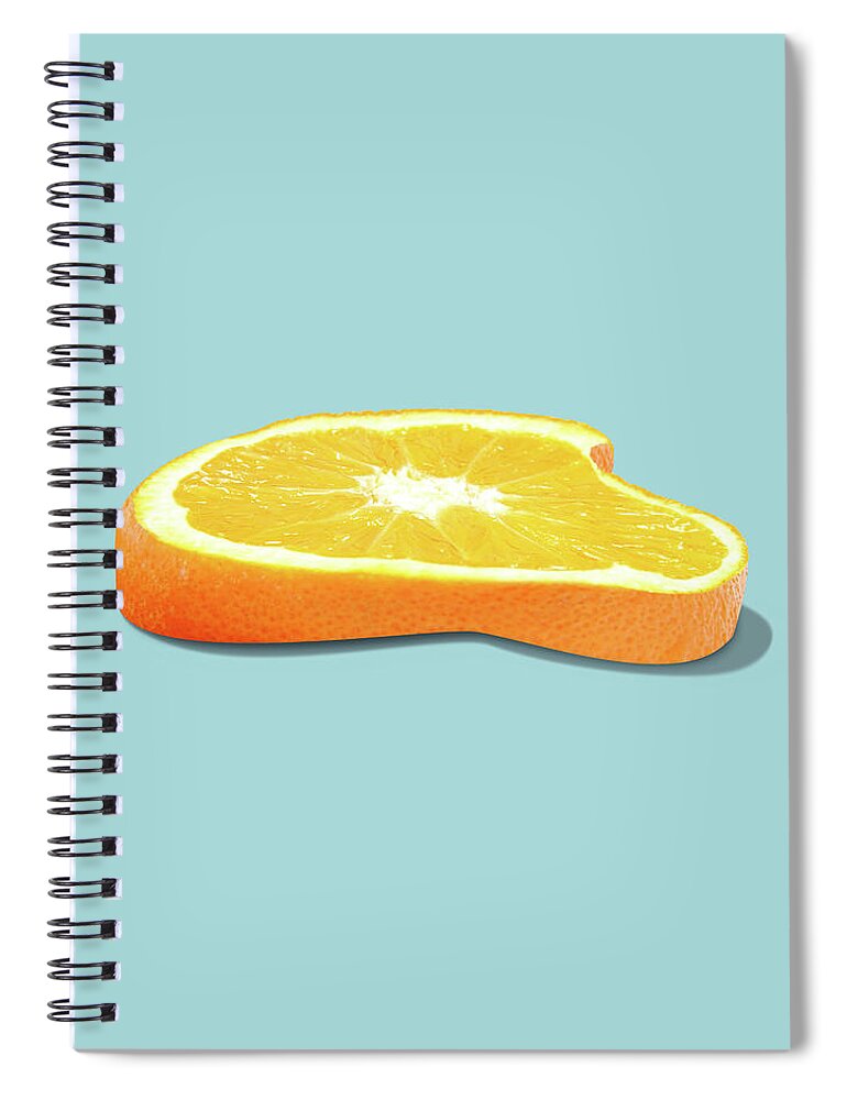 Orange Spiral Notebook featuring the photograph Orange Fruit Slice by Dan Cretu