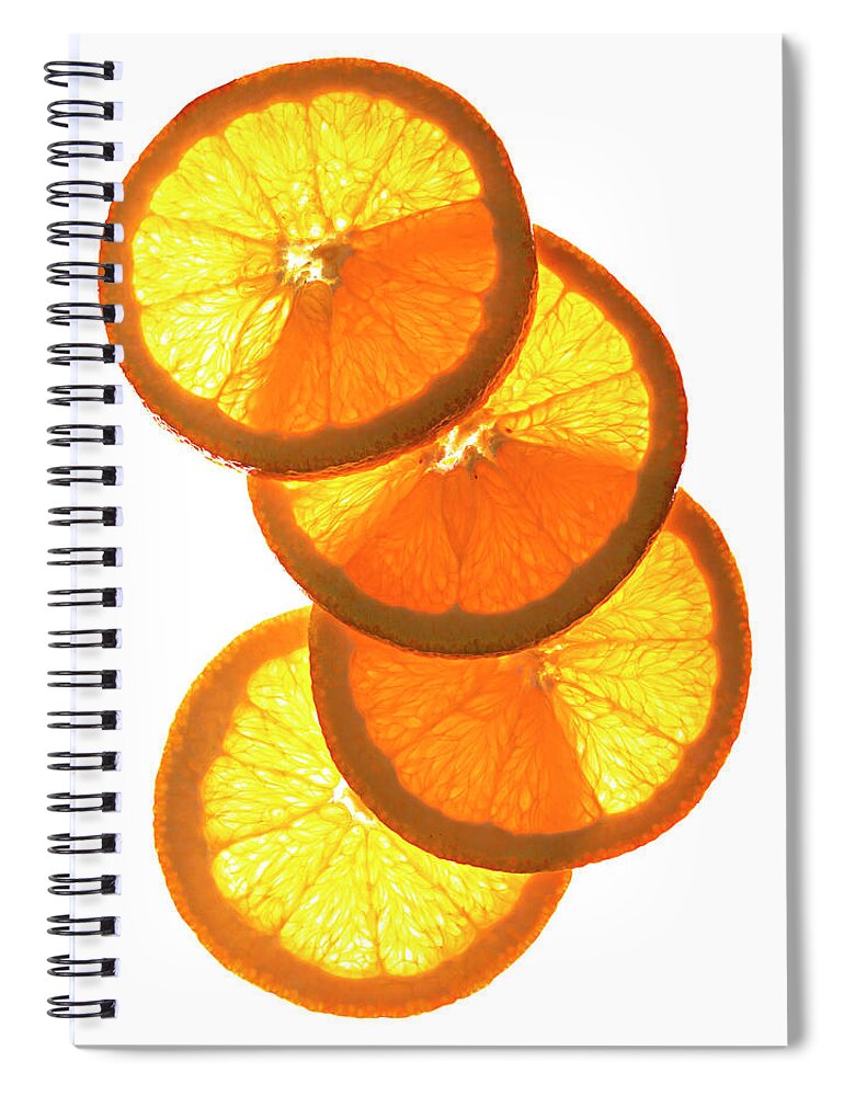 Orange Color Spiral Notebook featuring the photograph Oranges On White by Jack Andersen