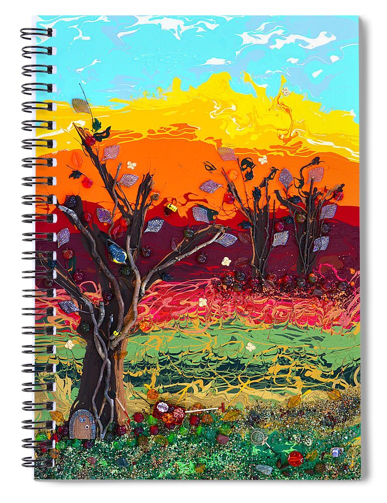 Modern Spiral Notebook featuring the painting Orchard Harvest by Donna Blackhall
