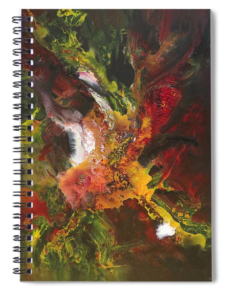 Abstract Spiral Notebook featuring the painting Orchid by Soraya Silvestri
