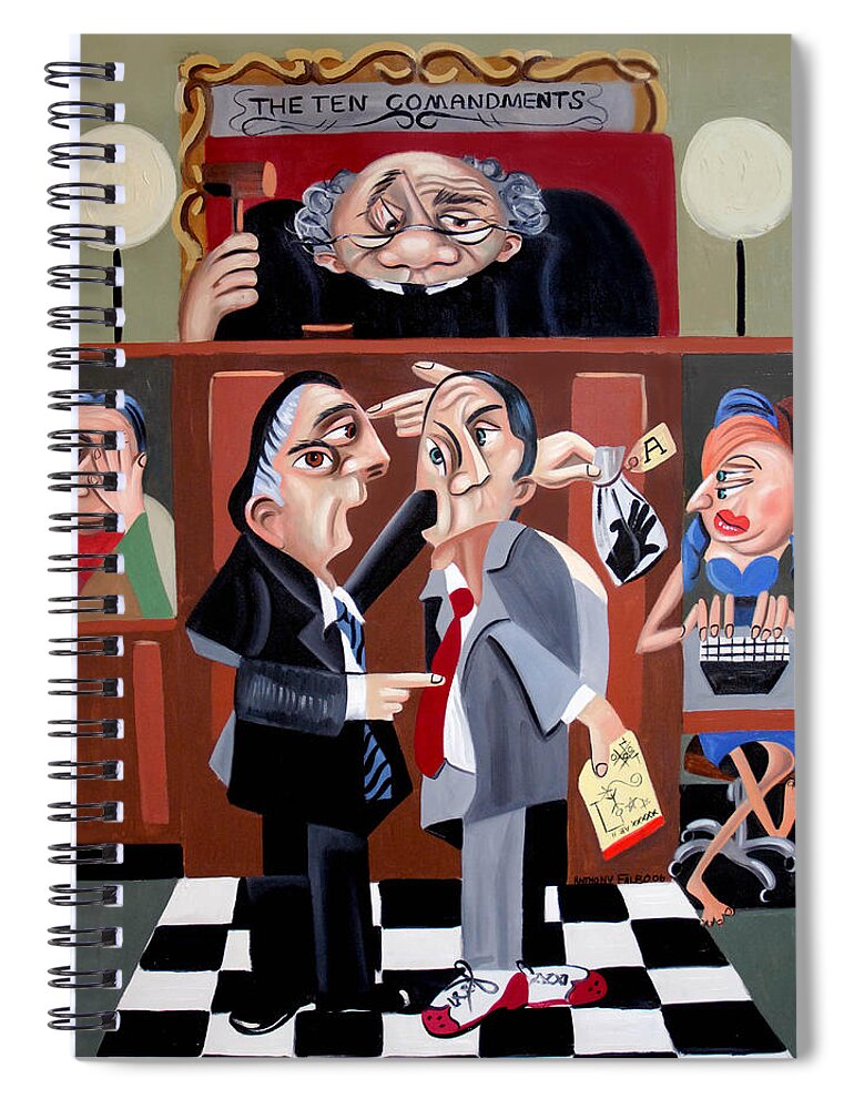 Order In The Court Spiral Notebook featuring the painting Order In The Court by Anthony Falbo