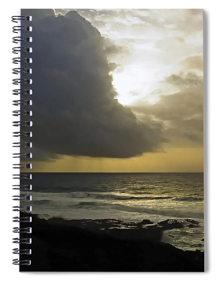Oregon Coast Spiral Notebook featuring the photograph Oregon Coast Sunset by Vivian Christopher