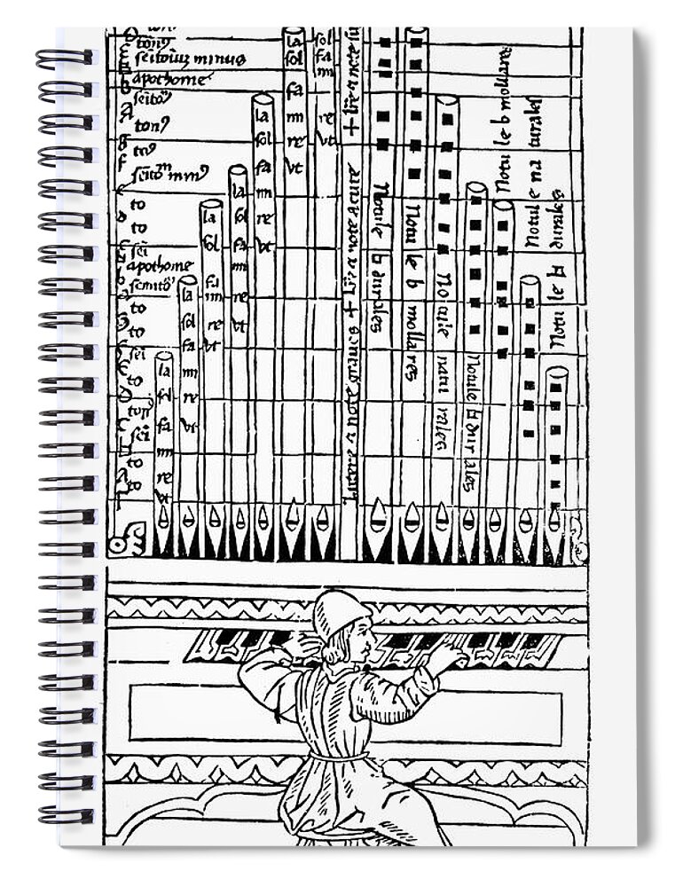 1492 Spiral Notebook featuring the painting Organ, 1492 by Granger