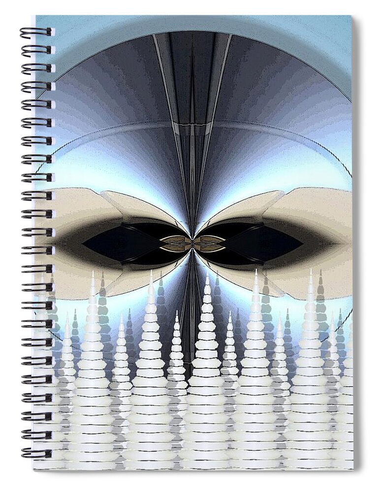 Surreal Spiral Notebook featuring the digital art Ornament by Ronald Bissett