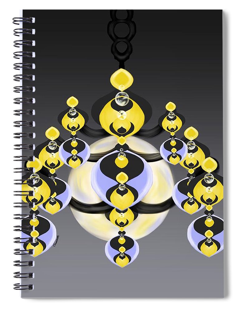 Ornamental Spiral Notebook featuring the digital art Ornamental Illumination by Christine Fournier