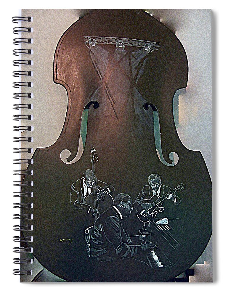 Oscar Peterson Spiral Notebook featuring the painting Oscar Peterson Trio by Richard Le Page