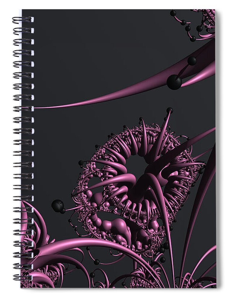 Fractal Spiral Notebook featuring the digital art Other Garden 1 A 3D Fractal by Judi Suni Hall