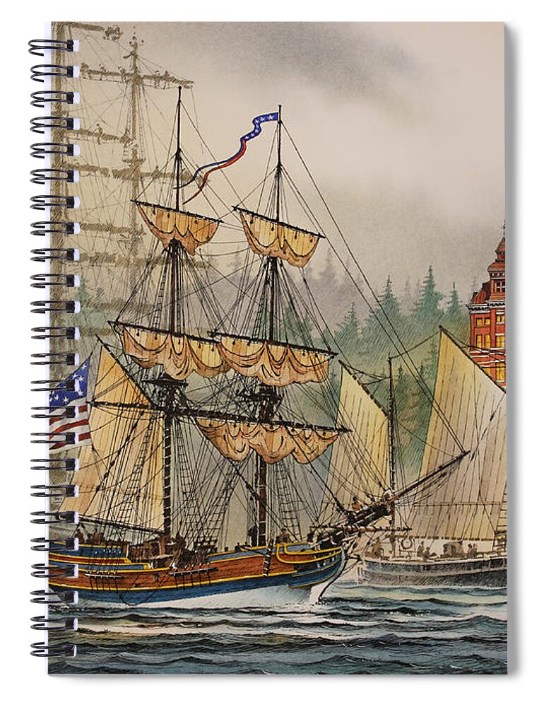 Seafaring Print Spiral Notebook featuring the painting Our Seafaring Heritage by James Williamson