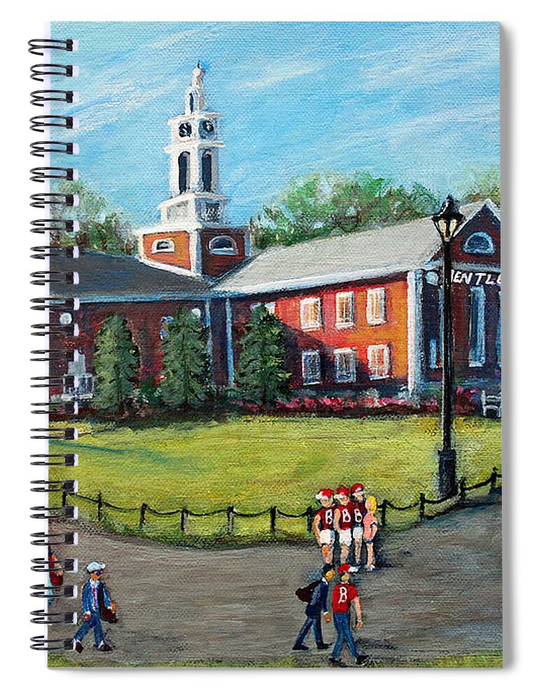 Bentley Spiral Notebook featuring the painting Our Time at Bentley University by Rita Brown