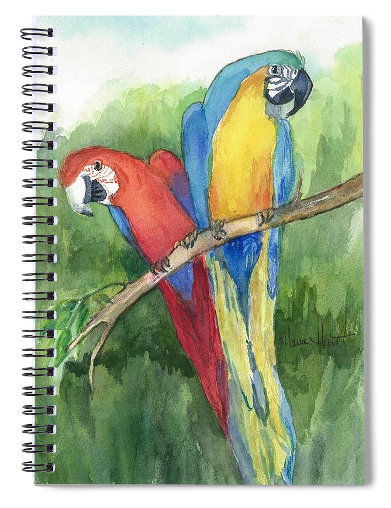 Birds Spiral Notebook featuring the painting Lunch in the Wild by Maria Hunt