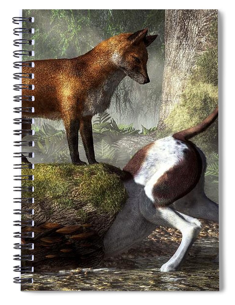 Outfoxed Spiral Notebook featuring the digital art Outfoxed by Daniel Eskridge