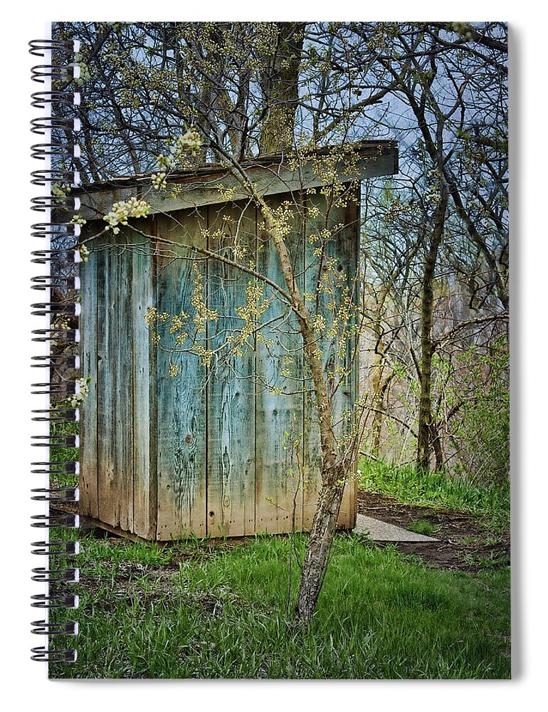 Outbuildings Spiral Notebook featuring the photograph Outhouse in Spring by Nikolyn McDonald