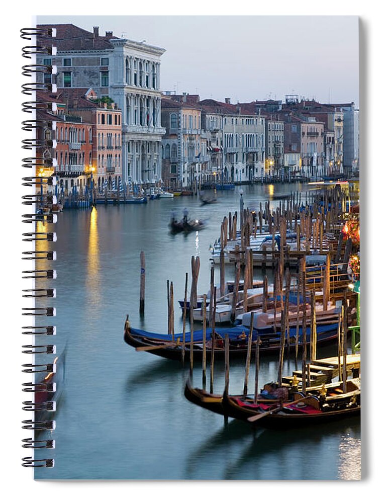 Forecasting Spiral Notebook featuring the photograph Outlook From Ponte Di Rialto Along by David C Tomlinson