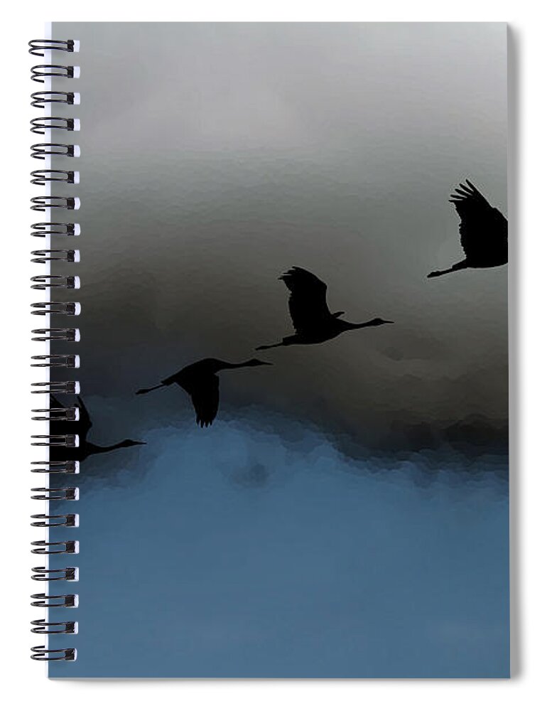 Geese Spiral Notebook featuring the photograph Outrunning The Storm by Jackson Pearson
