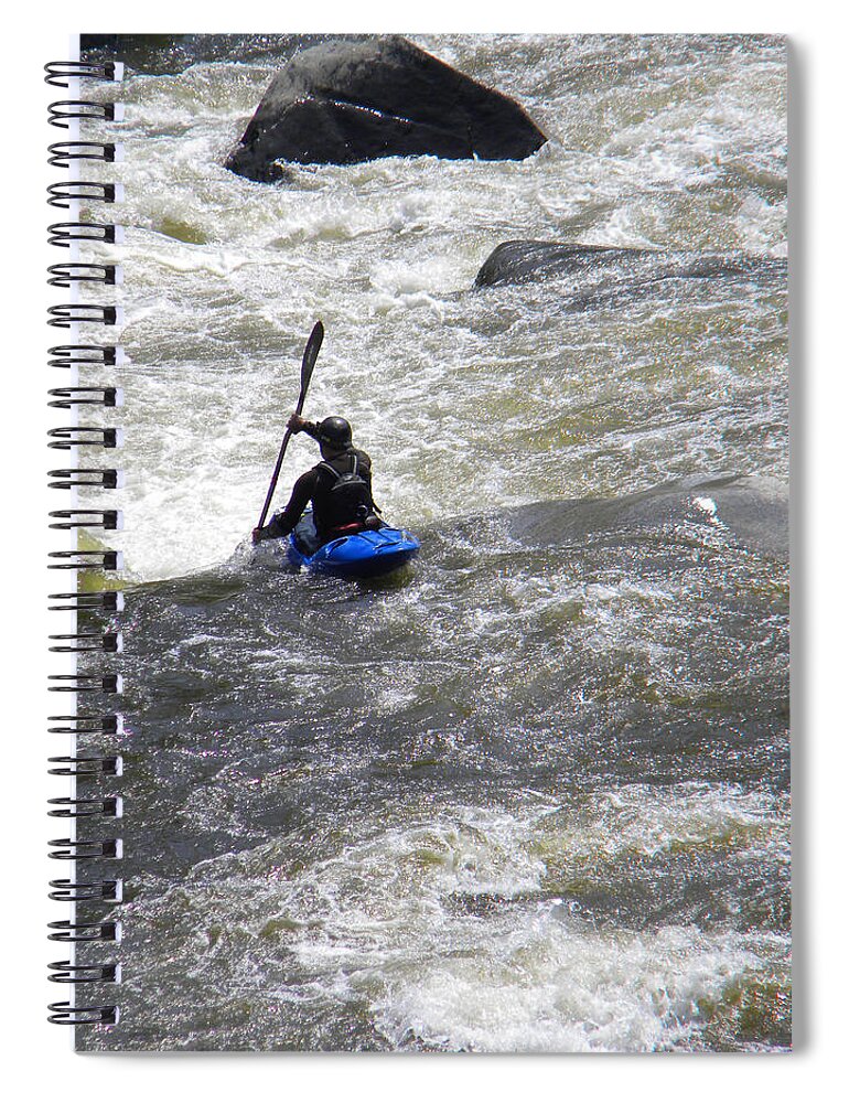 Kayak Spiral Notebook featuring the photograph Over The Drop by Frank Wilson