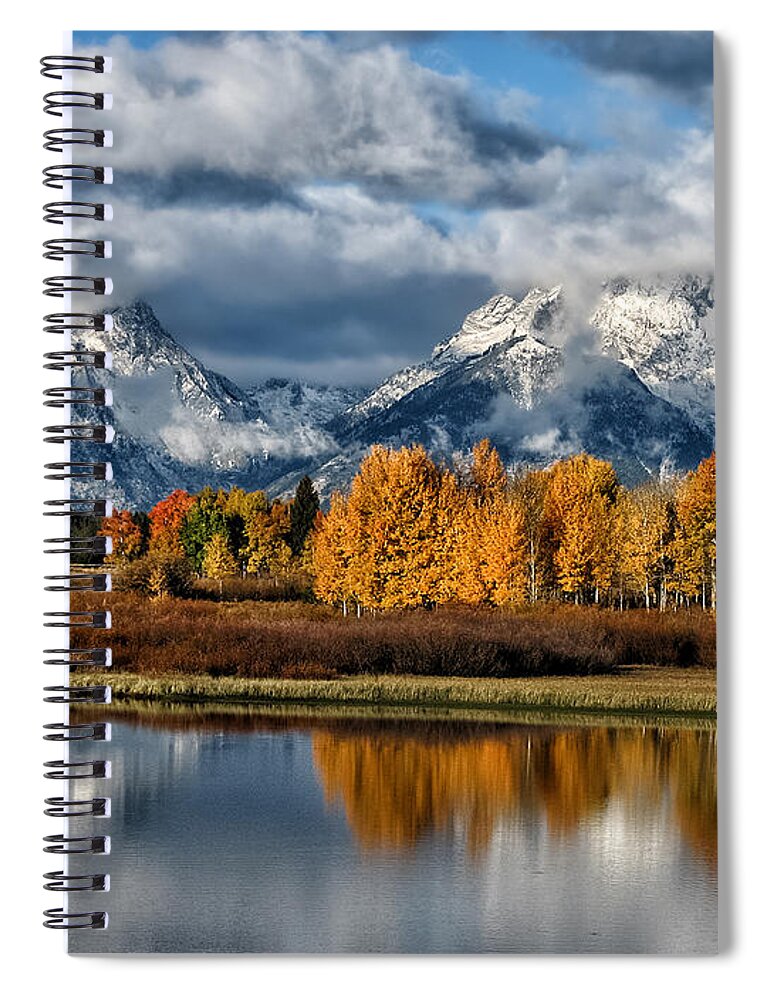 Grand Tetons Spiral Notebook featuring the photograph Oxbow Morning by Kathleen Bishop