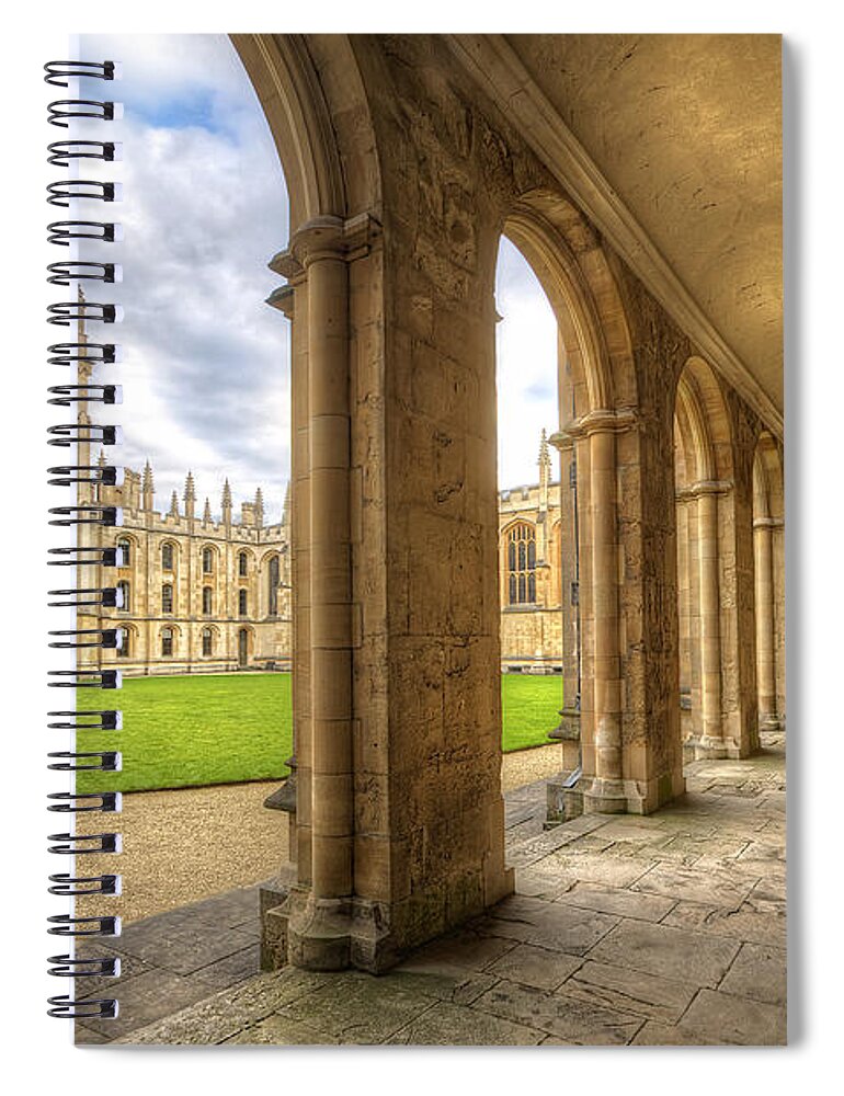 Oxford Spiral Notebook featuring the photograph Oxford University - All Souls College 2.0 by Yhun Suarez