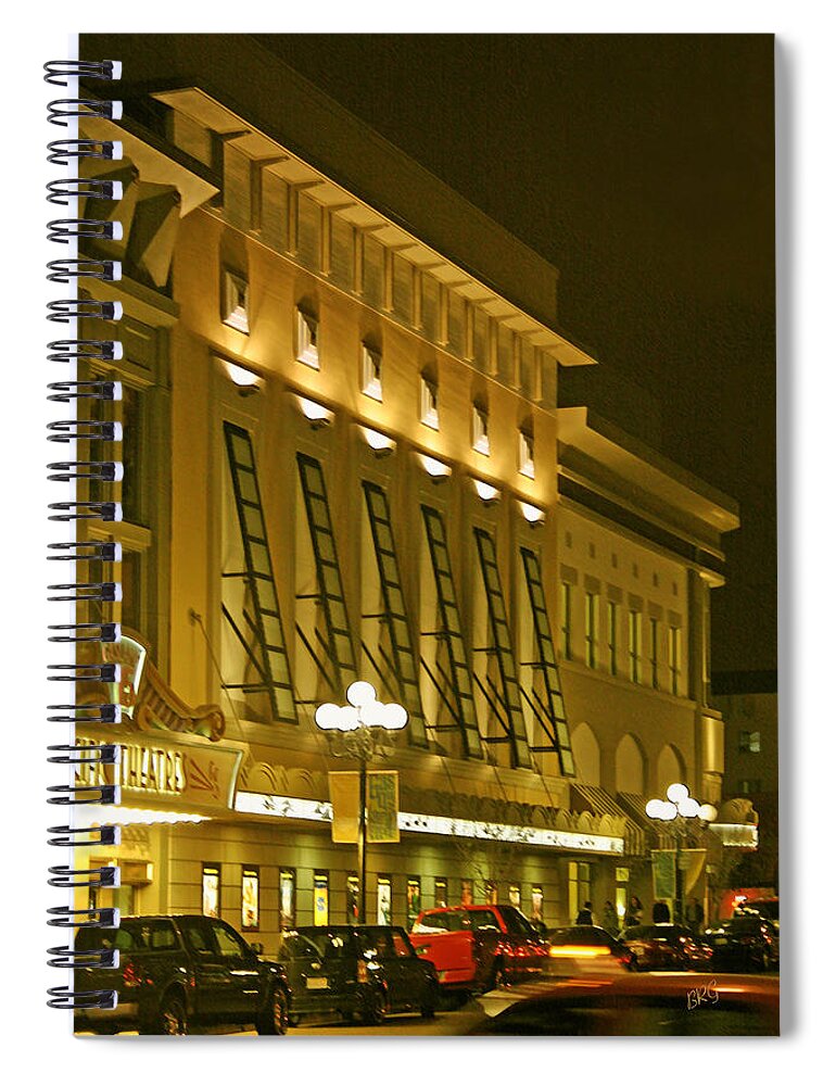 Night Life Spiral Notebook featuring the photograph Pacific Theatres In San Diego At Night by Ben and Raisa Gertsberg