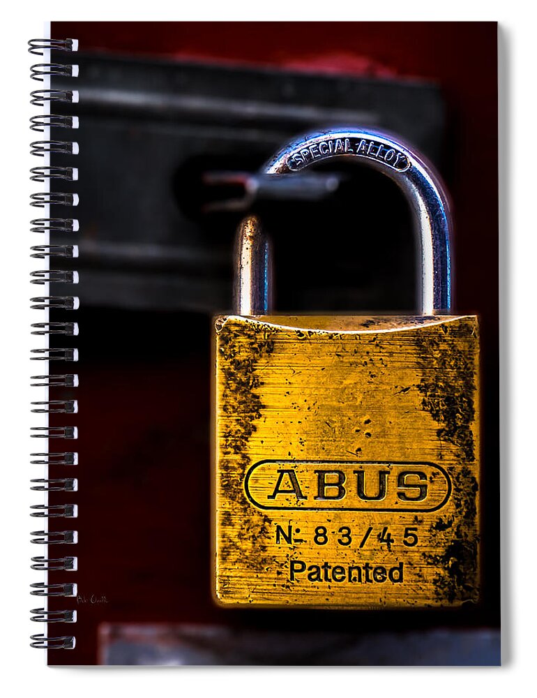 Lock Spiral Notebook featuring the photograph Padlock by Bob Orsillo