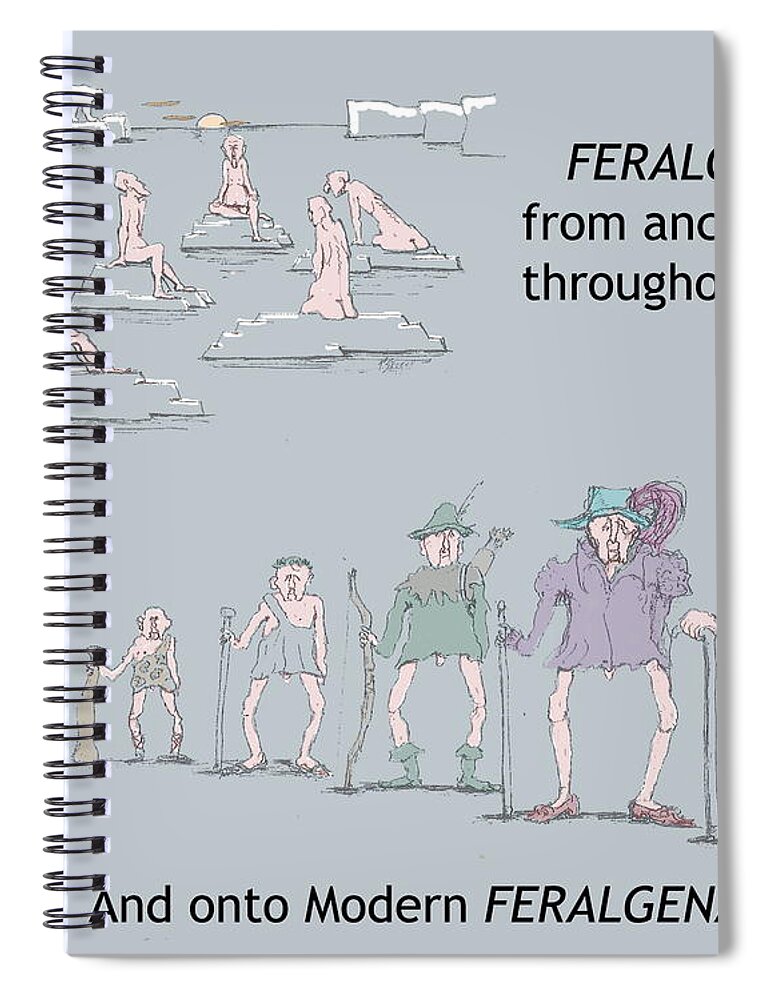  Spiral Notebook featuring the digital art Page 7 Feral Coots by R Allen Swezey