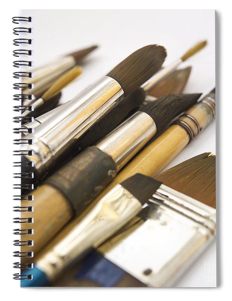 Studio Shot Spiral Notebook featuring the photograph Paint brushes by Bernard Jaubert