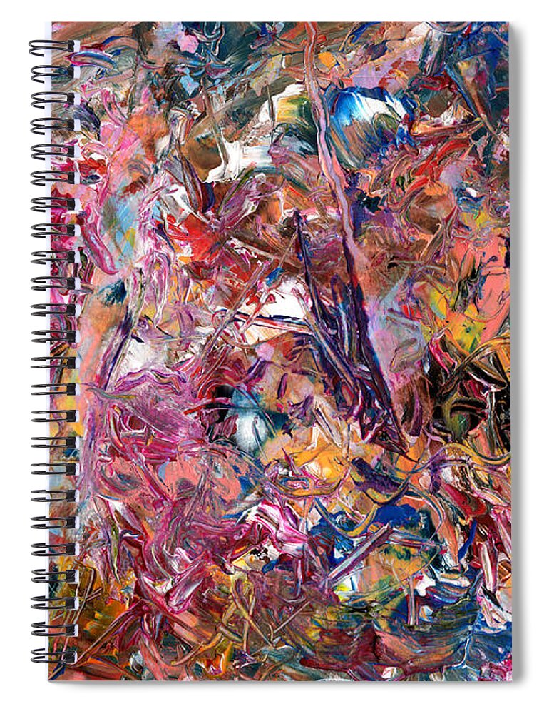 Abstract Spiral Notebook featuring the painting Paint number 49 by James W Johnson