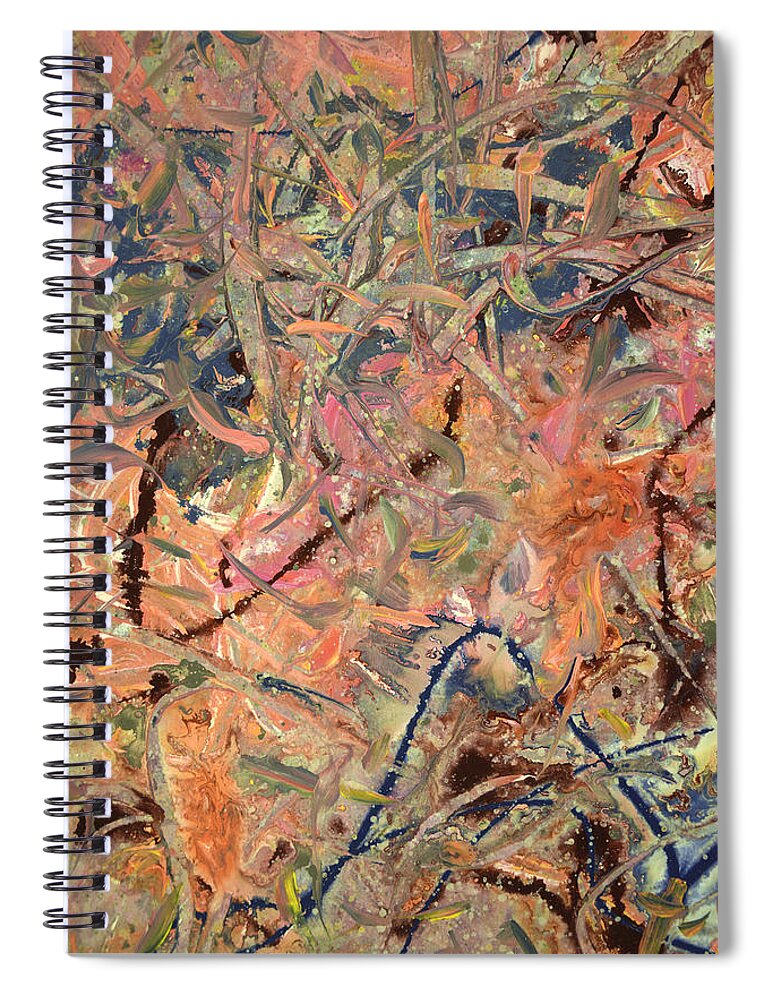 Abstract Spiral Notebook featuring the painting Paint number 52 by James W Johnson