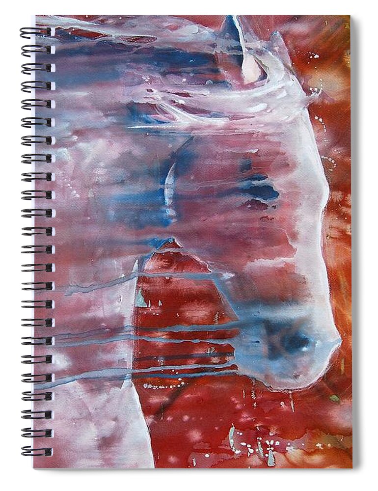 Horse Art Spiral Notebook featuring the painting Painted By The Wind by Jani Freimann