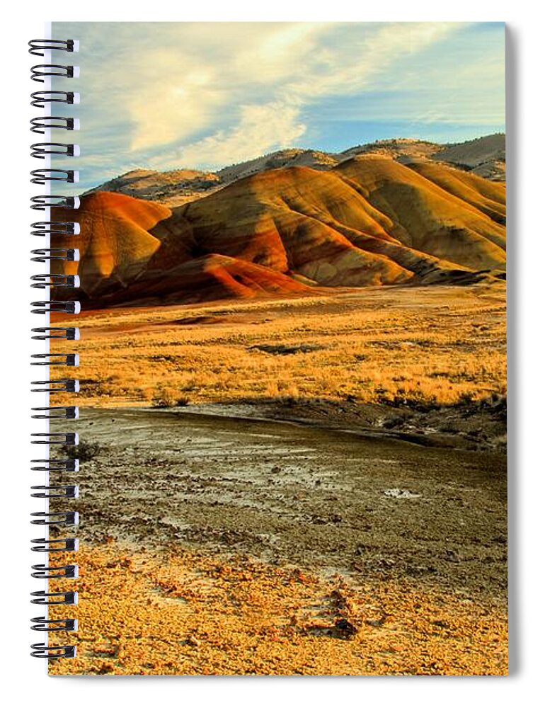 Painted Hills Spiral Notebook featuring the photograph Painted Hills Sunset by Adam Jewell