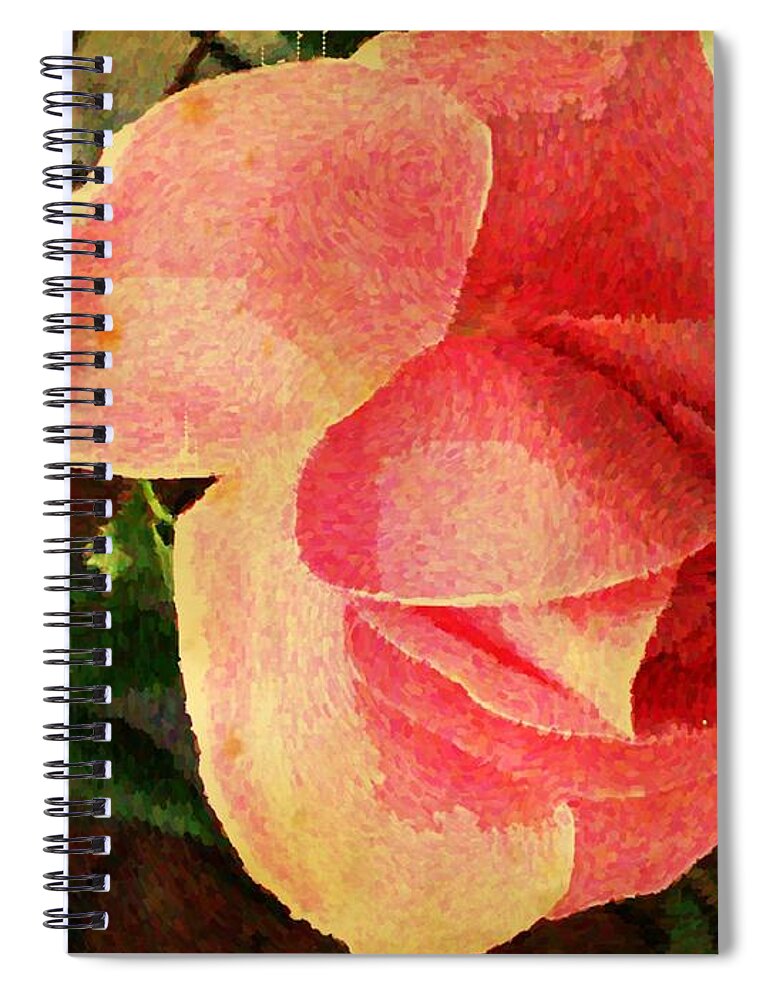 Digital Art Spiral Notebook featuring the photograph Painted Rose by Judy Palkimas