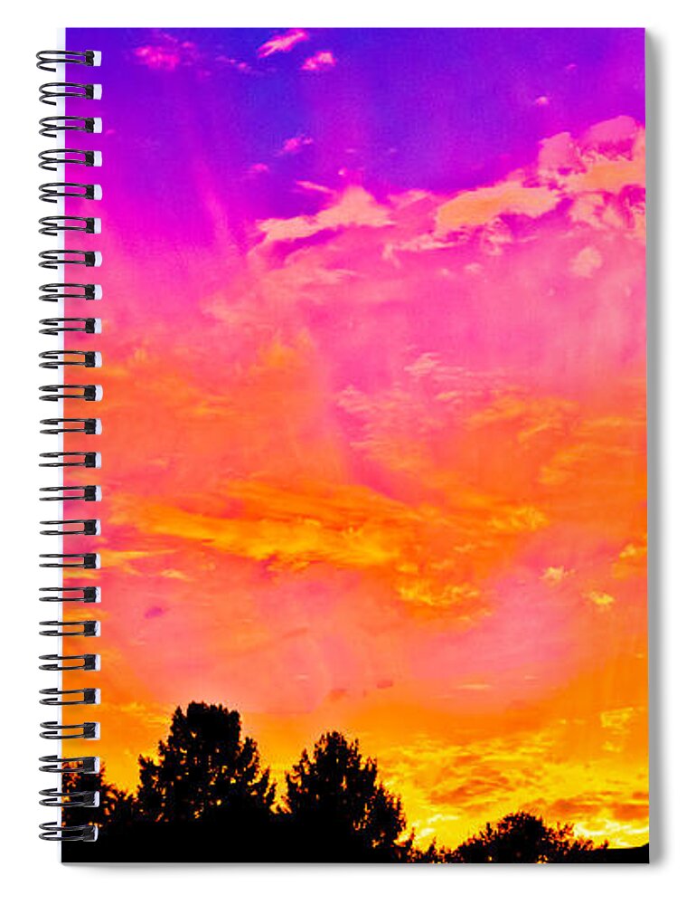 Colors Spiral Notebook featuring the photograph Painted Sky by Jonny D