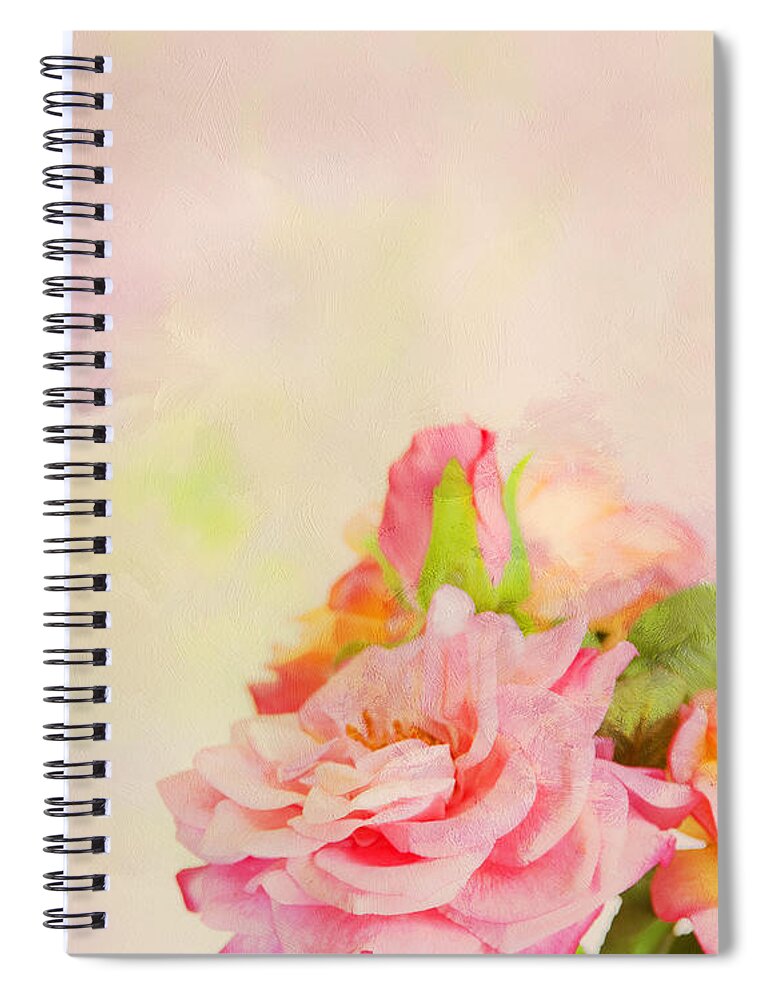 Floral Spiral Notebook featuring the photograph Painterly Roses by Theresa Tahara