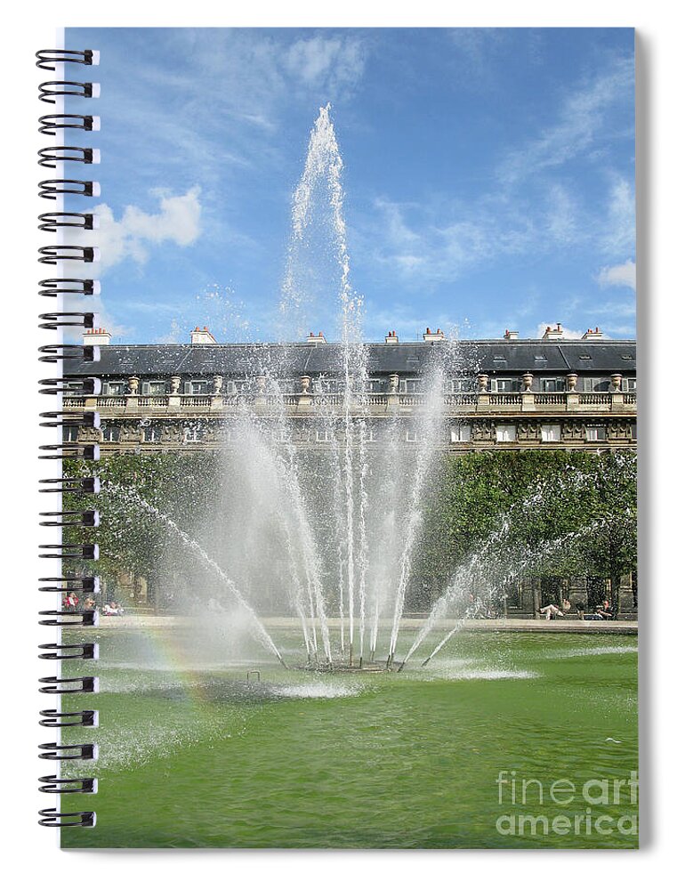 Paris Spiral Notebook featuring the photograph Palais Royal Fountain by Ann Horn