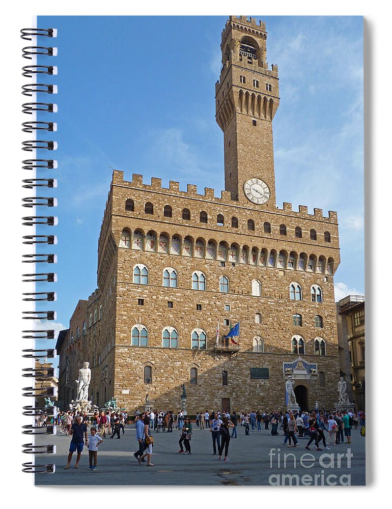Paazzo Vecchio Spiral Notebook featuring the photograph Palazzo Vecchio - Florence by Phil Banks