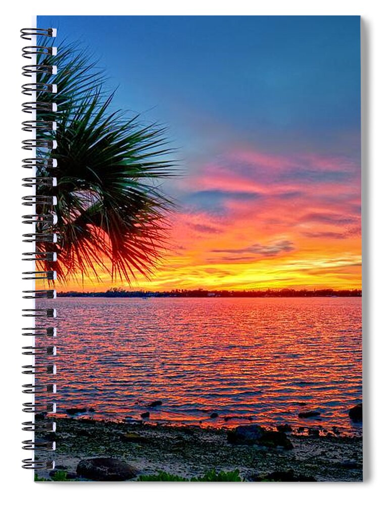 Palm Spiral Notebook featuring the photograph Palm Beach Sunset by Lynn Bauer